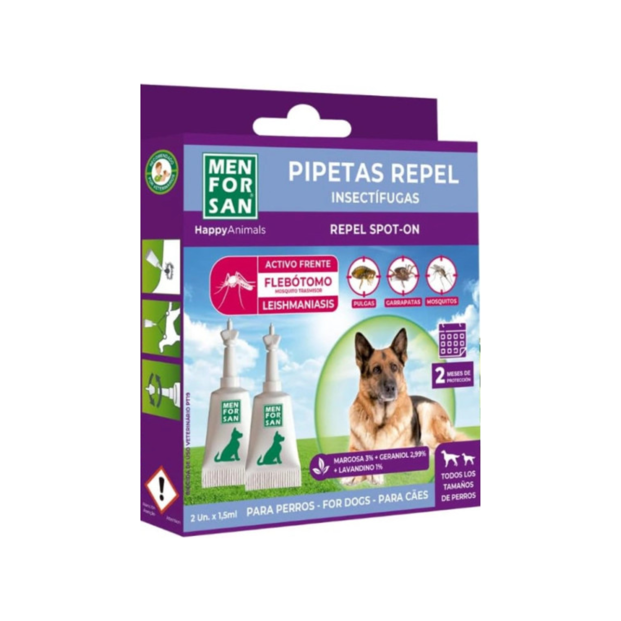 Menforsan Pipetas Repelentes Cão 2x1,5mL