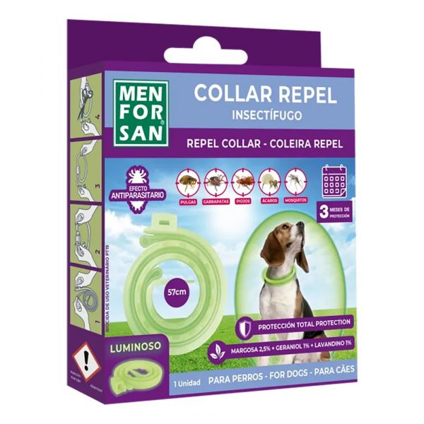 Menforsan Coleira Luminescente Repelente para Cães 57 cm