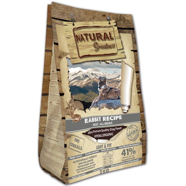 Natural Greatness Adult Light & Fit Rabbit Dog 2Kg