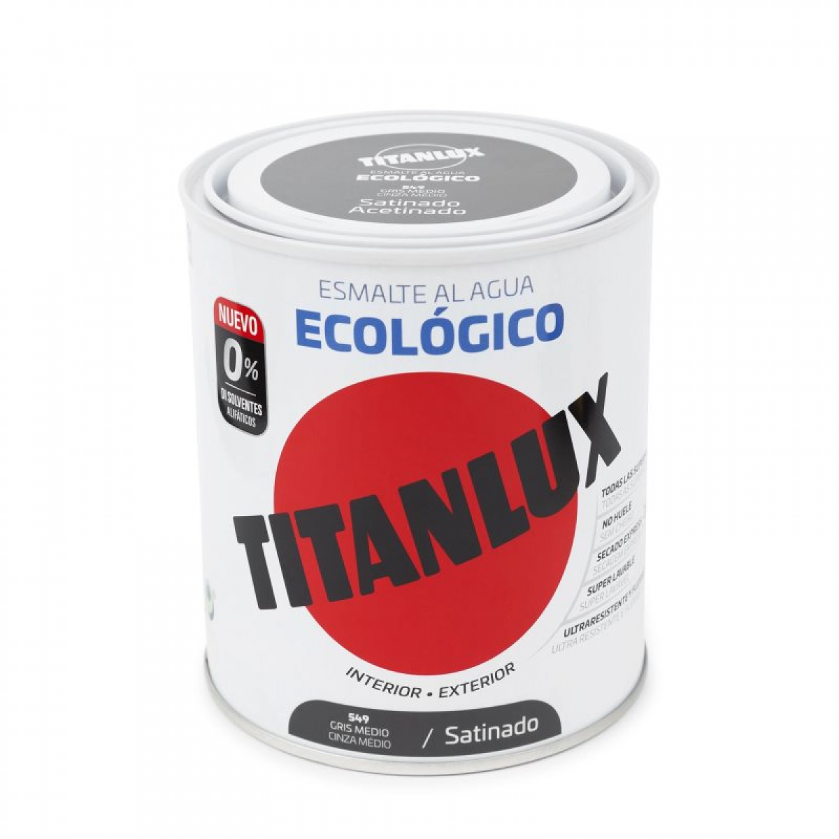 Titanlux Esmalte Interior Acetinado 0.75l Cinzento Médio