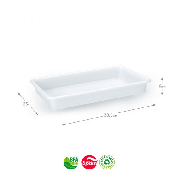 PlasticForte Tabuleiro Hotelaria PlasticForte 2.5L Branco 30,5x23x6cm