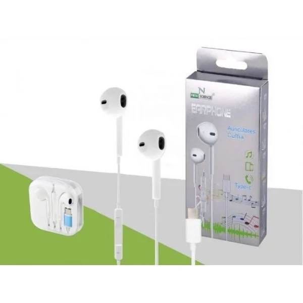 New Science Auriculares Estereo Type Com Micro White