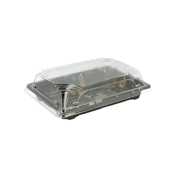 Caixa Plástico Sushi c/ Tampa 17×12,3×4,5cm Preto 50un