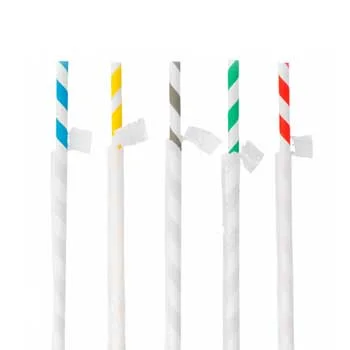 Palhinhas 21cmx6mm Papel Riscas Sortido 250un