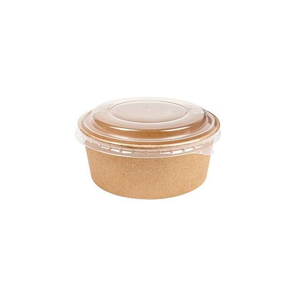 Saladeiras 750ml Cartão Redondo com Tampa Kraft 25un - 6621300