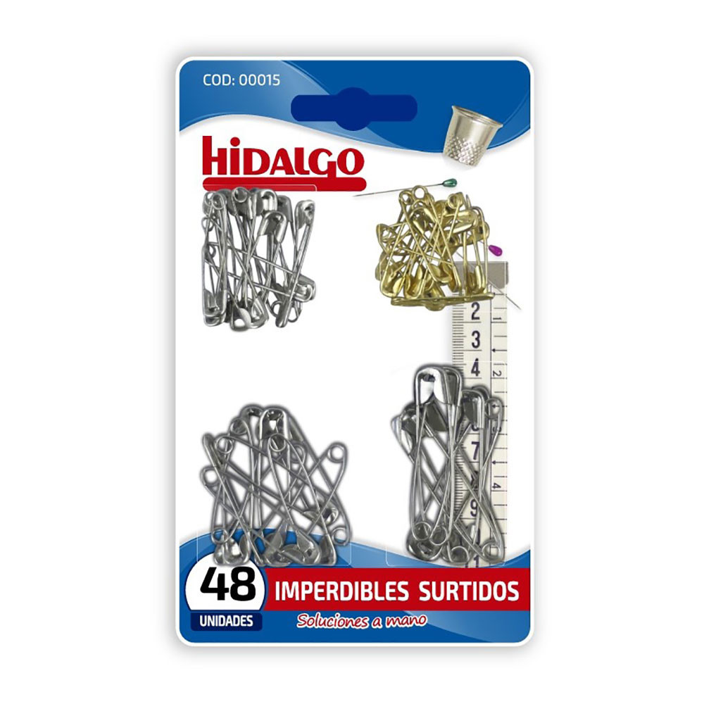 Blíster 48 alfinetes sortido hidalgo