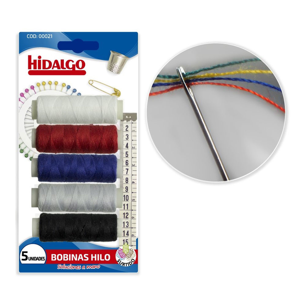 Blíster 5 bobines de linha sortido hidalgo