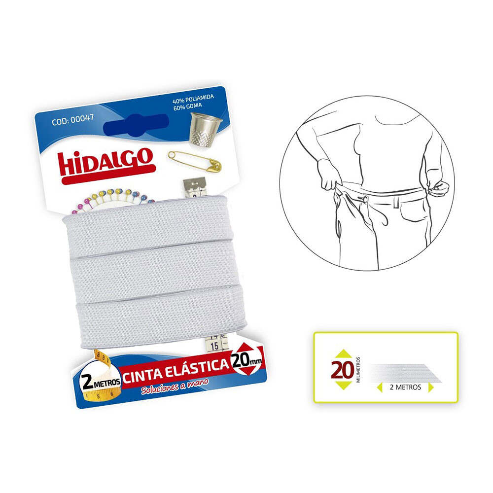 Blíster elástico 20mmx2m branco hidalgo