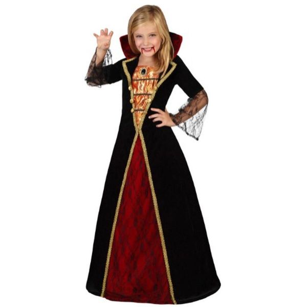 Atosa Vampirea Children´s Girl Long Dress Custom Vermelho 5-6 Anos