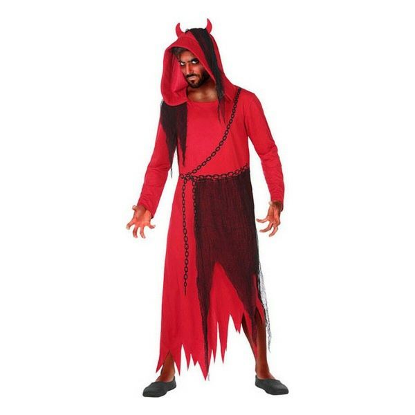 BigBuy Fantasia para Adultos Disfraz Demonio m-l Vermelho Demónio (1 Peça) (m/l)