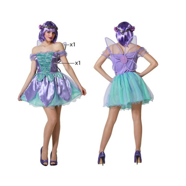 BigBuy Fantasia para Adultos Violeta Fada Xs/s