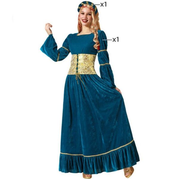 Atosa Medieval Queen Woman Custom Azul XS-S