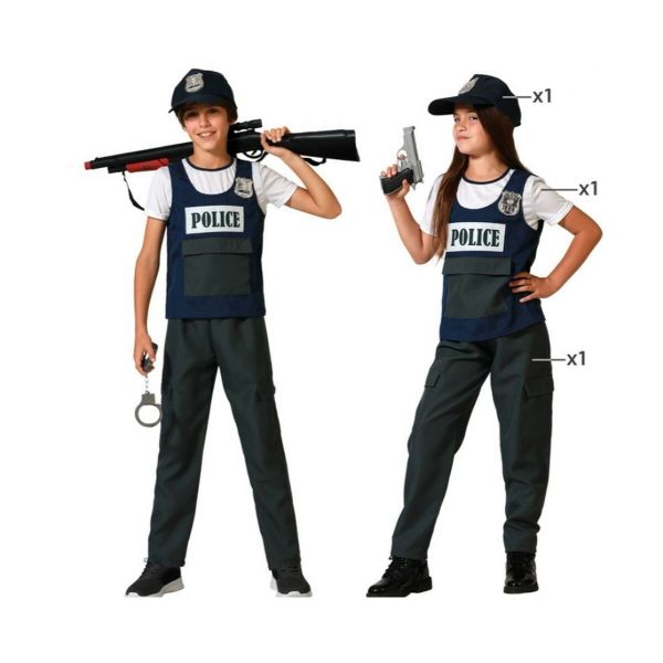 Atosa Police Kids Custom Preto 5-6 Anos