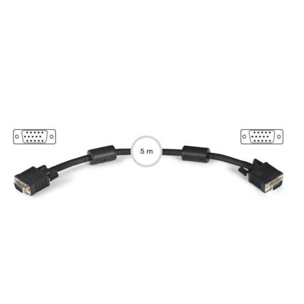 Fonestar 7818-5 Cabo VGA Macho para Macho Preto 5m