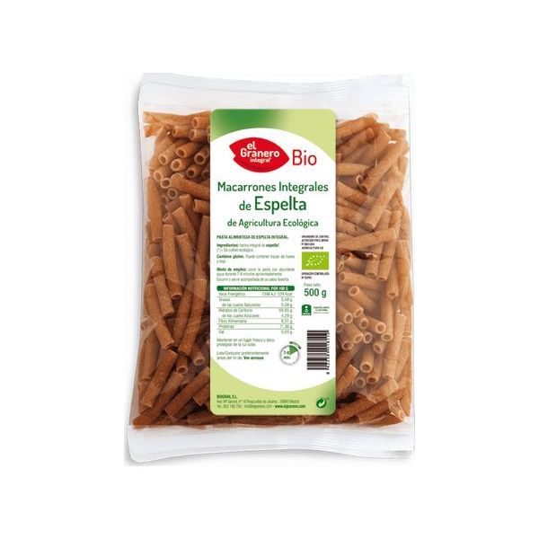 El Granero Integral Macarrão de Espelta Integral Bio 500g