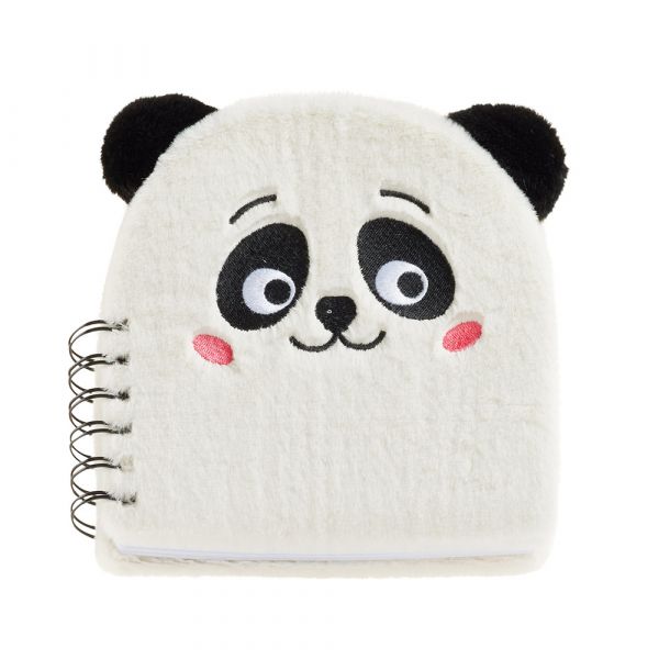 Back2Fun Caderno Liso 160x160mm Espiral 80 Folhas Peluche Panda 1 Unidade