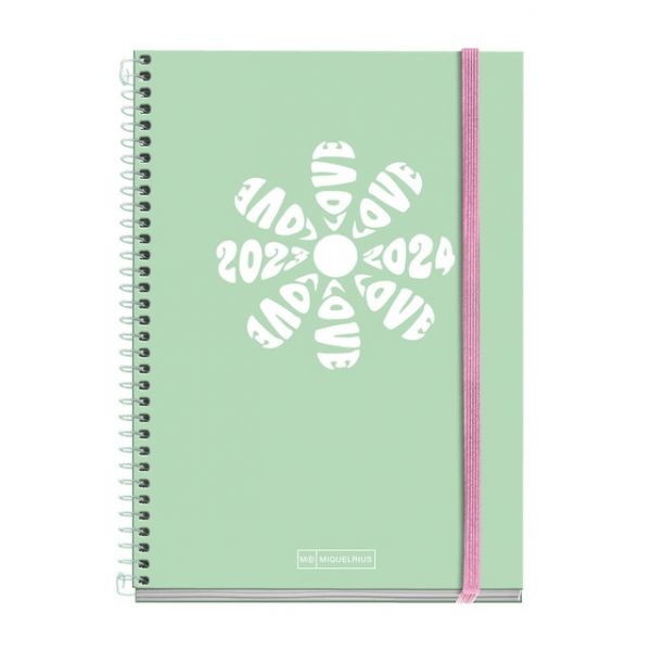 Miquelrius Agenda Escolar 2023-2024 Plus Diária Flowers Castelhano 15x21 3 cm