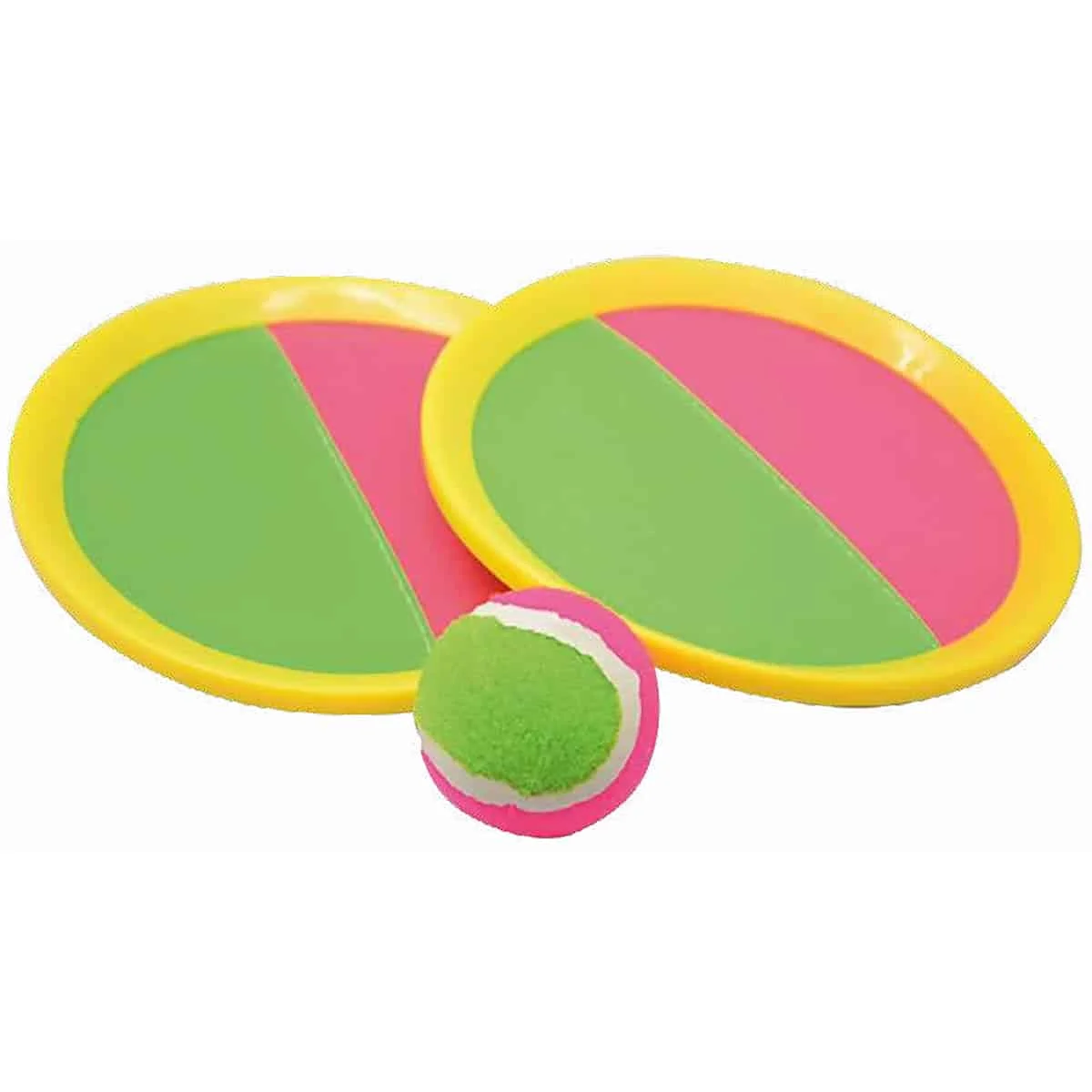 Jogo Apanhar Bola Velcro Amarelo Fluorescente Aremar