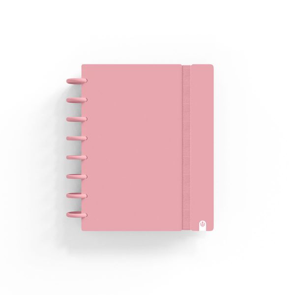 Ingeniox Caderno A5 Pautado 80Fl 100G Foam com Elástico Rosa Pastel 1Un.