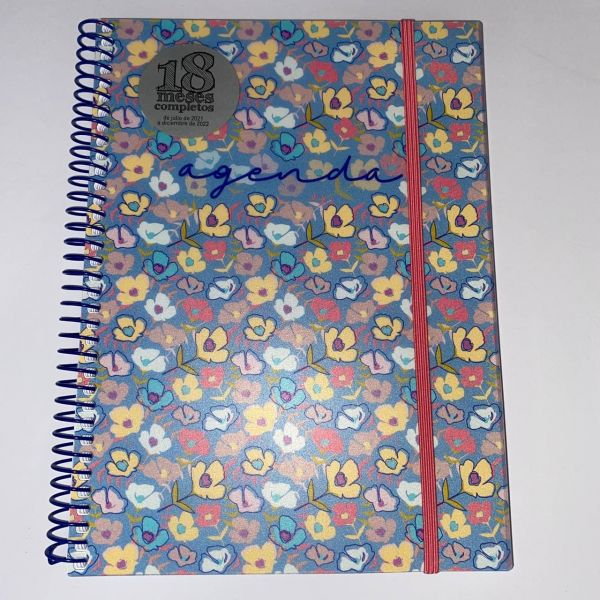 Finocam Agenda 2021/2022 Espiral c/ Elástico Flowers E10 A5 18m