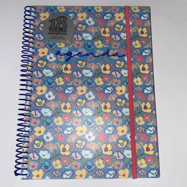 Finocam Agenda 2021/2022 Espiral c/ Elástico Flowers A5 18m