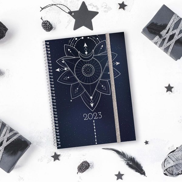 Finocam Agenda A5 Semanal Espiral Beta 2023 Moon c/ Elástico