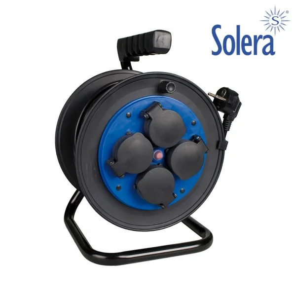 Solera Enrolador de Cabos 25m 3x1,5com 4 Tomadas Bipolar - EDM20021
