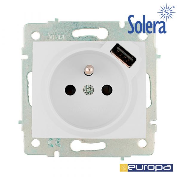 Solera Base Bipolar com T/t Lateral 16a 250v com usb Obt. - EDM42941