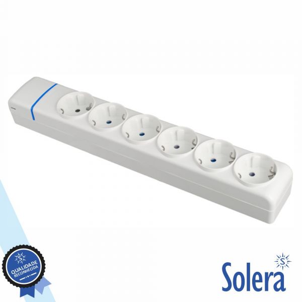 Solera Régua de Tomadas 8006P 6 Tomadas Schuko 16A 250V