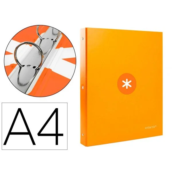 Antartik Pasta Din A4 Forrada 4 Anéis 25 Mm Redondos Mostarda