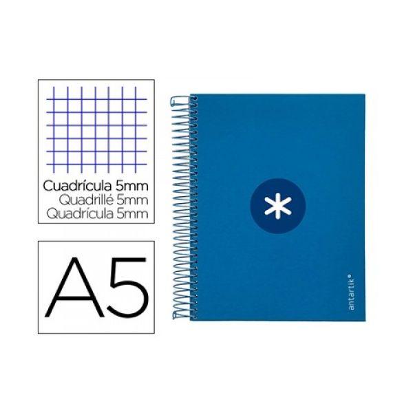 Antartik Caderno Quadriculado A5 Espiral 120 Folhas Azul Escuro