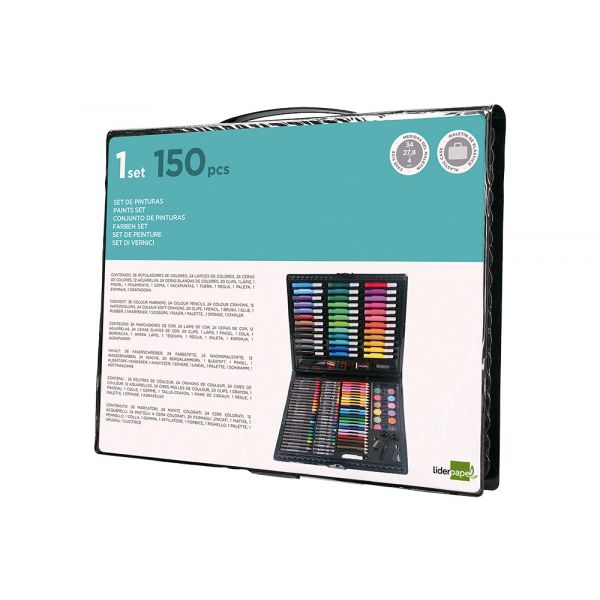 Liderpapel Set Pintura em Mala de Plástico 150 Unidades