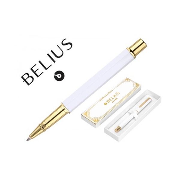 Belius Esferográfica Macaron Bliss Branco Dourado 0.8mm Tinta Azul 1 Un.