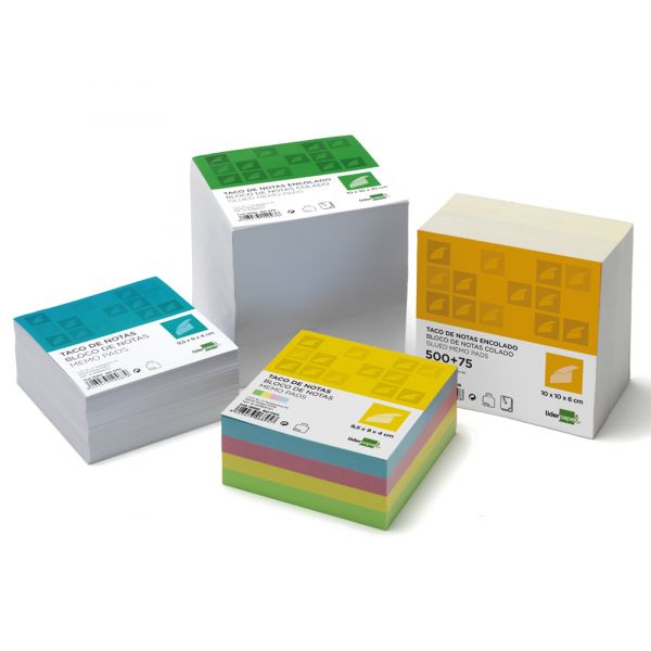 LiderPapel Bloco de Notas Não Colado 95x90x40mm Cores Sortidas 400 Folhas L6895