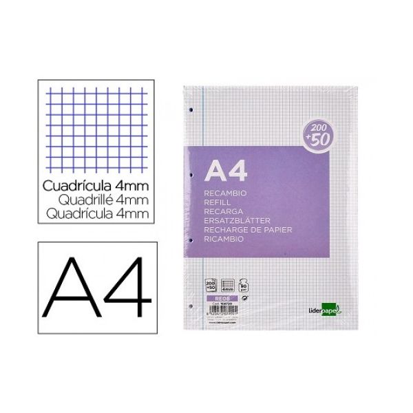LiderPapel Recarga A4 90g 250 Un.