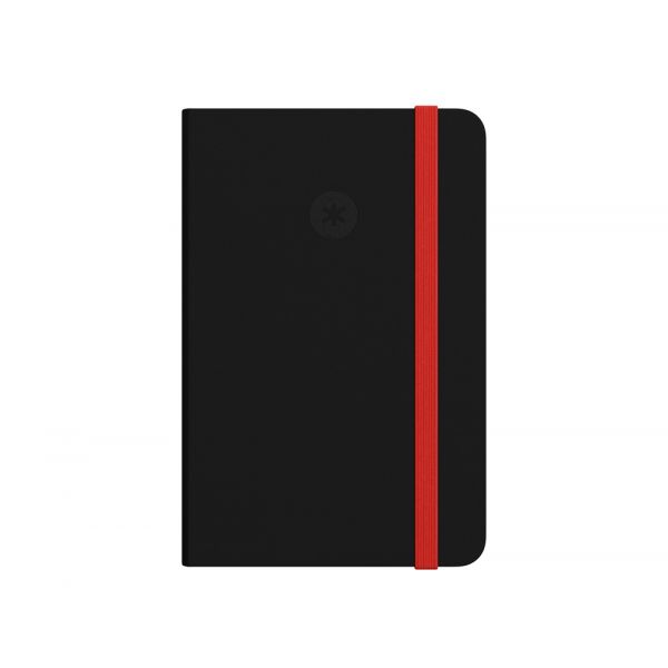 Antartik Caderno Pautado A5 Lombada Elástico 80 Folhas Preto e Vermelho