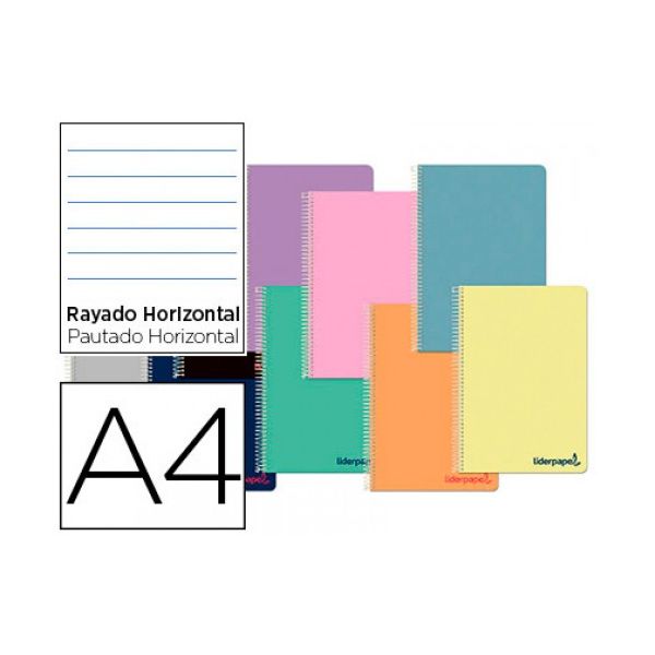 LiderPapel Caderno Pautado A4 Espiral 80 Folhas Cores Sortidas