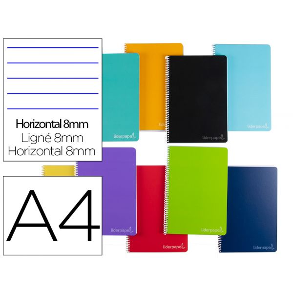 LiderPapel Caderno Pautado A4 Espiral 140 Folhas Cores Sortidas
