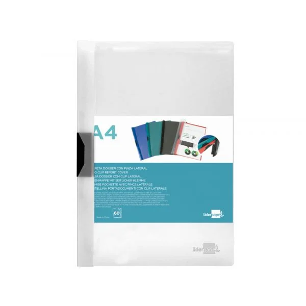 LiderPapel Dossier Clip Lateral A4 Transparente