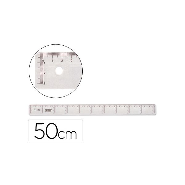LiderPapel Régua Plástico 50cm Transparente - RG06