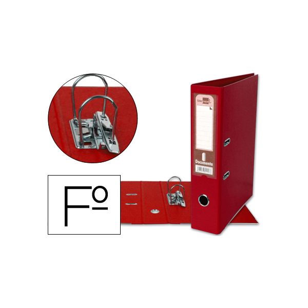 Liderpapel Pasta de Arquivo de Alavanca Folio Forrado Pvc c/ Rado Lombada 75mm Vermelho - OFF021149CE