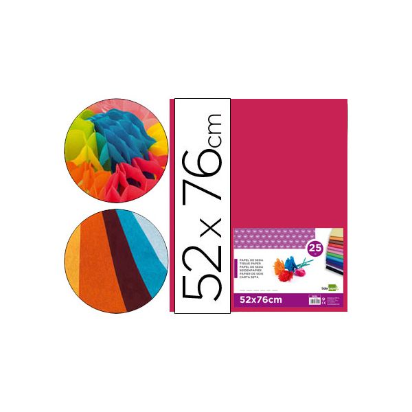 Liderpapel Papel Seda 52x76cm 18g Rosa Forte 25Fls