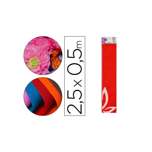 Liderpapel Papel Crepe CP04 0.5x2.5m Vermelho Clássico