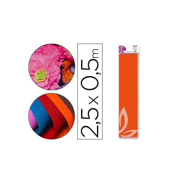 Liderpapel Papel Crepe CP19 0.5x2.5m Laranja