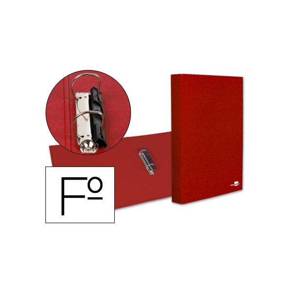 LiderPapel Pasta Paper Coat Folio 2 Argolas 25mm Red - CA17