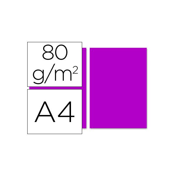 Liderpapel 100 un. Fls Papel A4 80g Fúcsia - PC56