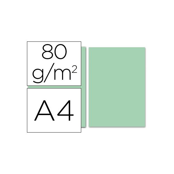 Liderpapel 100 un. Fls Papel DIN A4 80g Verde - PC55