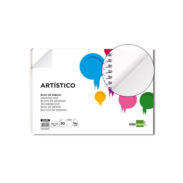 Liderpapel Bloco Desenho Verona Espiral 20F Branco 460X325mm - OFF032014CE