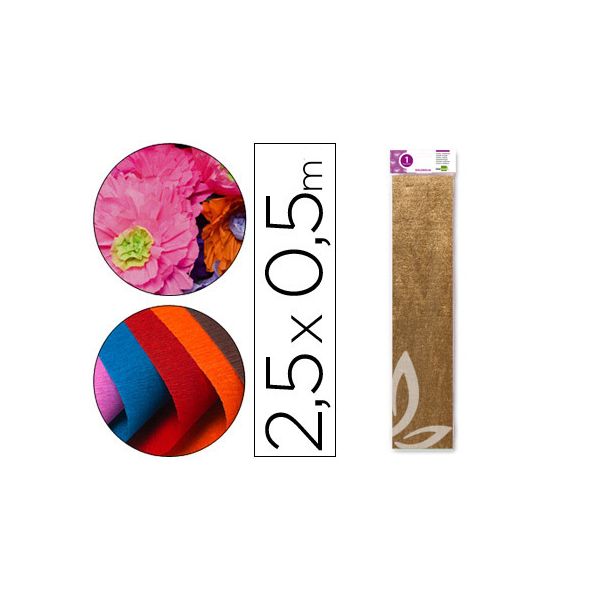 Liderpapel Papel Crepe CP22 0.5x2.5m Ouro Metalizado