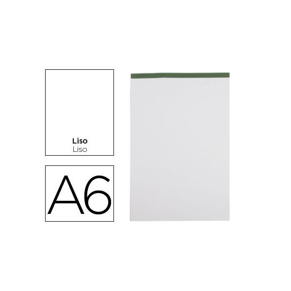 Liderpapel Bloco de Apontamentos Liso A6 80F 60 g/m2 Perfurado sem Capa - OFF070015CE